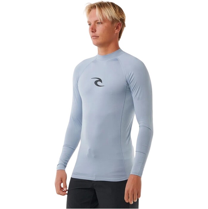 2024 Rip Curl Mens Waves UPF Perf Long Sleeve Rash Vest 141MRV - Sparky Blue